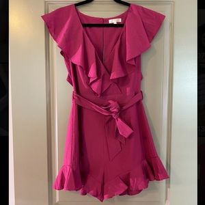 Luxxel Pink Ruffled Romper